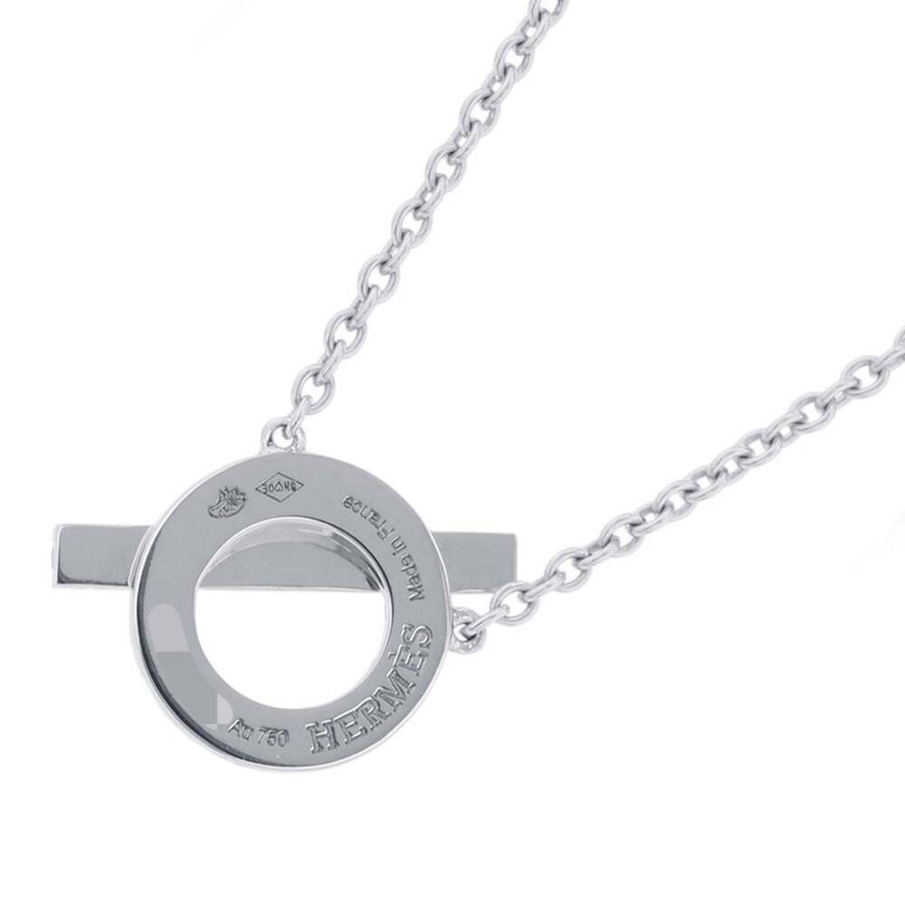 Hermes Finesse Necklace Pendant with 17 Diamonds (0.46ct total) in 18K White ... - Picture 3 of 10